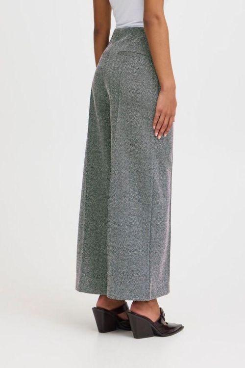 ICHI Casual Pants (20121602/BLACK WHITE HERRINGBONE) - WeekendMode