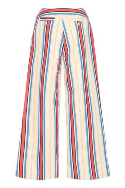 ICHI Casual pants (20125215/BLUE + RED STRIPES) - WeekendMode