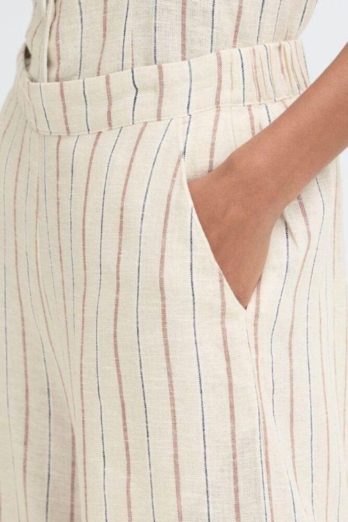 ICHI Casual pants (20125605/BROWN STRIPE) - WeekendMode