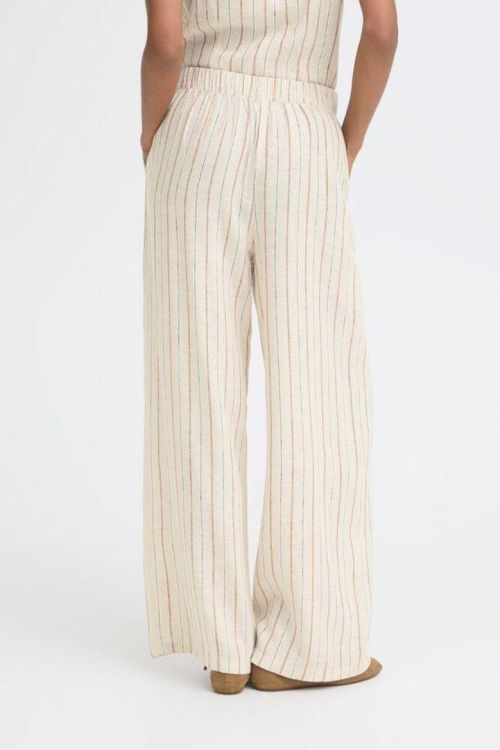 ICHI Casual pants (20125605/BROWN STRIPE) - WeekendMode