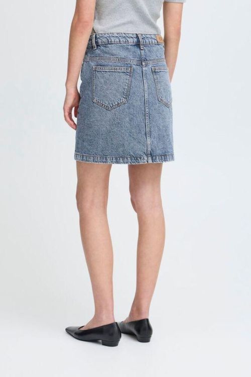 ICHI Denim Skirt (20121846/Medium blue stone washed) - WeekendMode