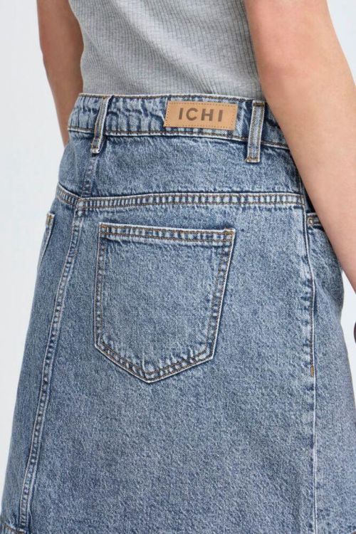 ICHI Denim Skirt (20121846/Medium blue stone washed) - WeekendMode