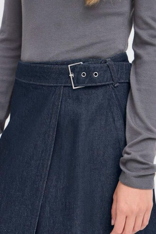 ICHI Denim Skirt (20124349/DENIM AUTHENTIC BLUE) - WeekendMode