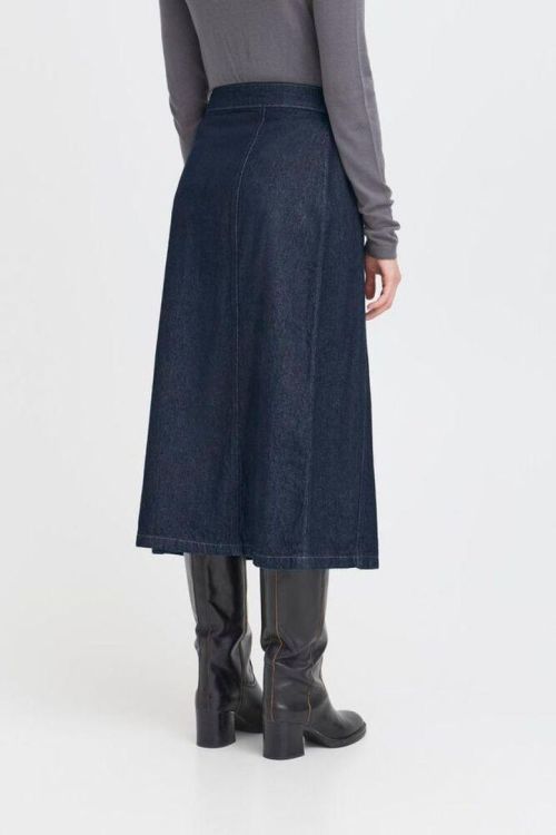 ICHI Denim Skirt (20124349/DENIM AUTHENTIC BLUE) - WeekendMode