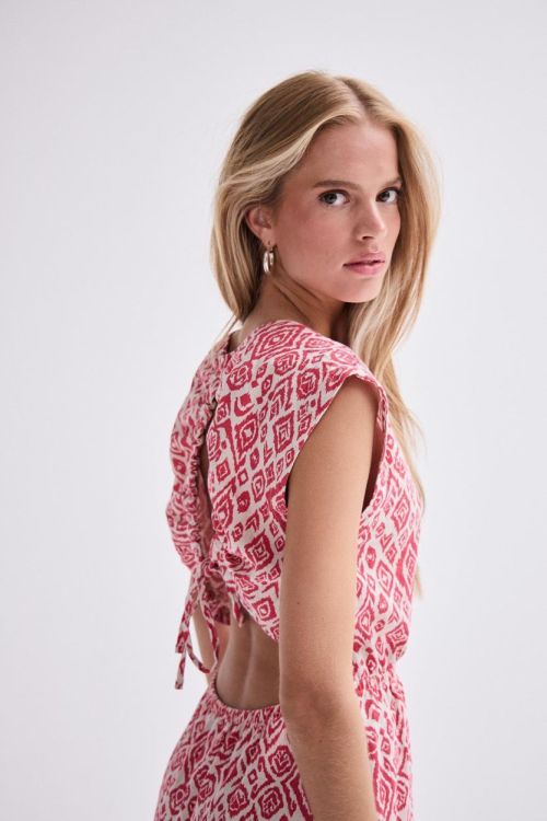 ICHI Dress-light woven (20122930/Geranium Diamond Ikat) - WeekendMode