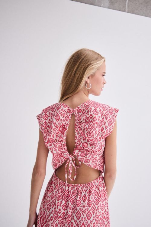 ICHI Dress-light woven (20122930/Geranium Diamond Ikat) - WeekendMode