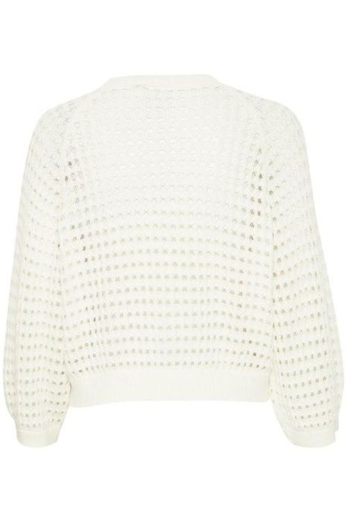 ICHI Knit Cardigan (20120702/White) - WeekendMode