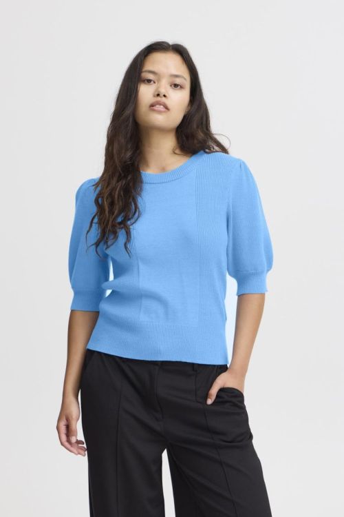 ICHI Knit Pullover (20121503/Azure Blue) - WeekendMode