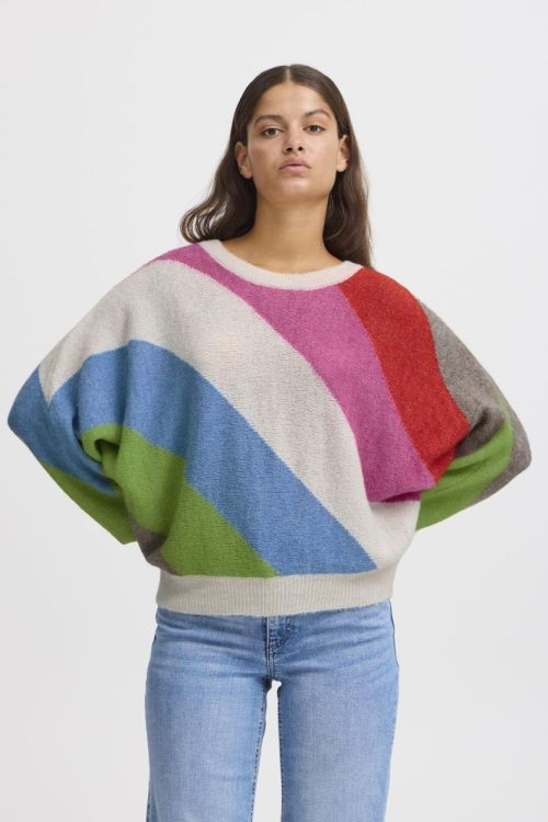 ICHI Knit Pullover (20121399/Multi color) - WeekendMode