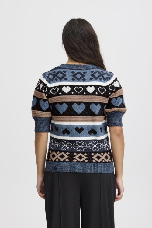 ICHI Knit Pullover (20121530/Total Eclipse multi color) - WeekendMode