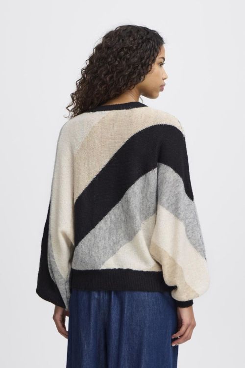 ICHI Knit Pullover (20121399/Black striped) - WeekendMode