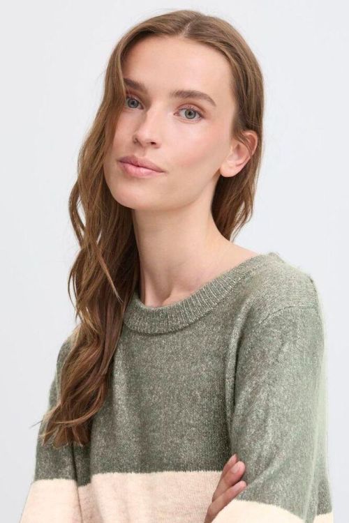 ICHI Long sleeve (20124080/RIFLE GREEN STRIPE) - WeekendMode