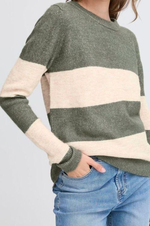 ICHI Long sleeve (20124080/RIFLE GREEN STRIPE) - WeekendMode