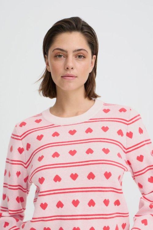 ICHI Long sleeve (20125037/BIRCH W TEABERRY) - WeekendMode