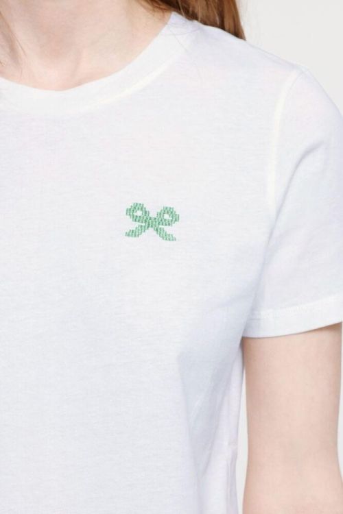 ICHI Short sleeve (20125984/CLOUD DANCER/LIGHT GRASS GREEN) - WeekendMode