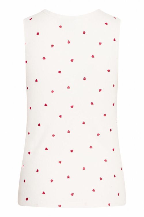 ICHI Sleeveless (20122844/Cloud dancer w. heart embro) - WeekendMode
