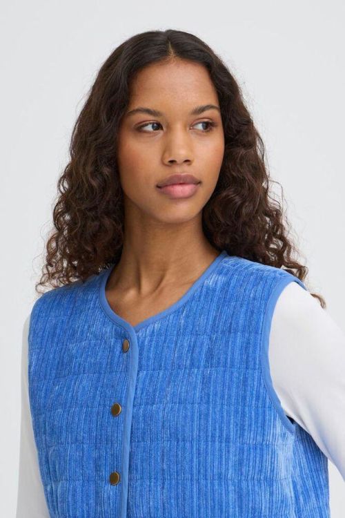 ICHI Waistcoat (20125234/Nebulas Blue) - WeekendMode