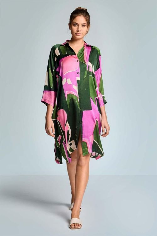 Iconique Annabelle Shirt Dress (IC26-098-MLT) - WeekendMode