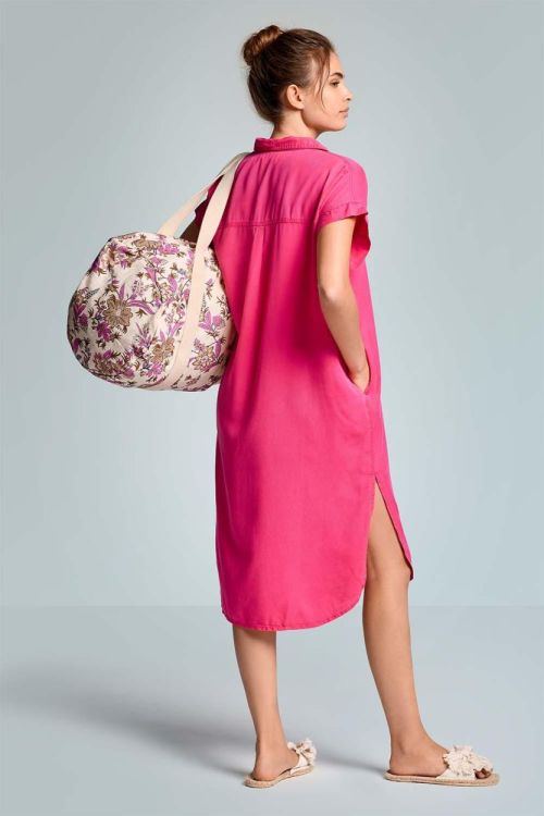 Iconique Bright Col -  Quinn Shirt Dress (IC26-060-FUCS) - WeekendMode