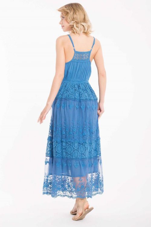 Iconique Clotilde Strappy Dress (IC22-058-blue capri) - WeekendMode