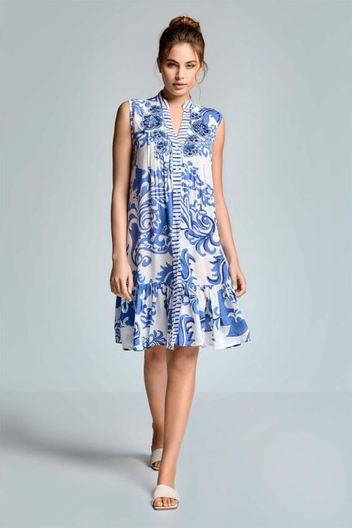 Iconique Daphne Sleeveless Shirt Dress (IC26-036-MLT) - WeekendMode