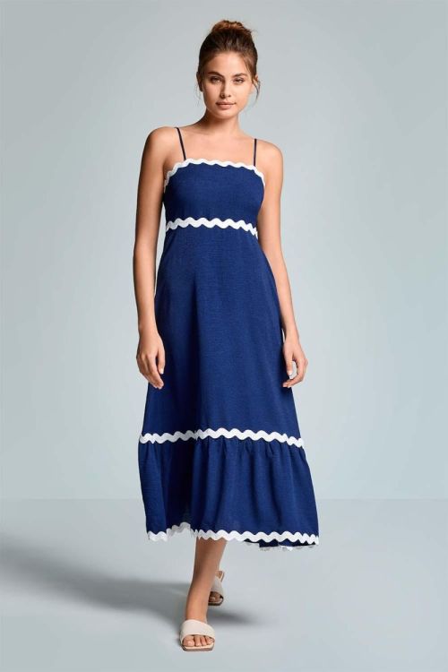 Iconique Francine Strappy Midi Dress (IC26-051-NBLU) - WeekendMode