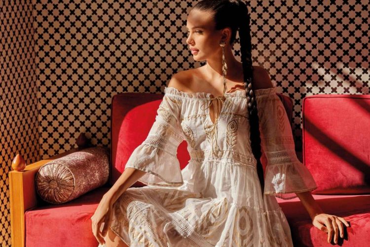 Iconique Golden Age Lilia Bandeau dress (IC24-022-White) - WeekendMode
