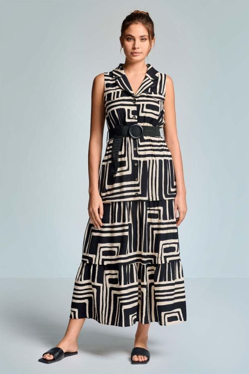 Iconique Ivana Sleeveless Maxi Shirt Dress (IC26-110-MLT) - WeekendMode