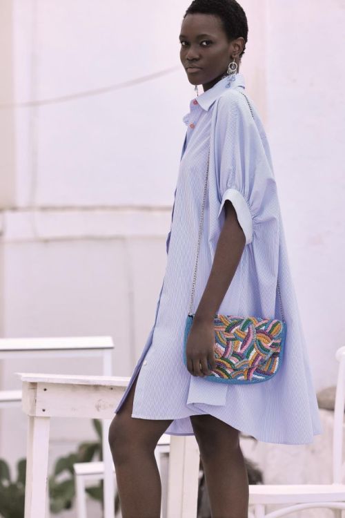 Iconique Ivy Puffy Sleeves Maxi Shirt Dress (IC26-044-LIGLU) - WeekendMode