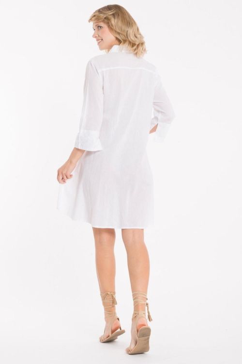 Iconique Romina 3/4 Sleeve shirt Dress (IC22-003-white) - WeekendMode