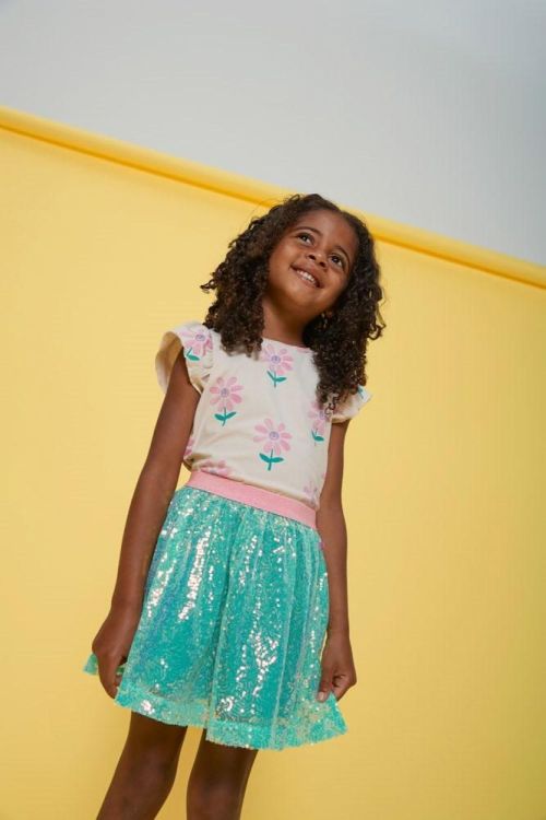 Jubel Pailetten rok - Rolling into Spring (90600317/Groen) - WeekendMode