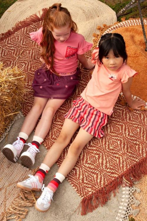 Jubel Short streep seersucker - Salsa Sunset (92100151/Zalm) - WeekendMode