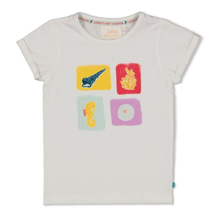 Jubel T-shirt - Lazy Lagoon (91700446/Wit) - WeekendMode