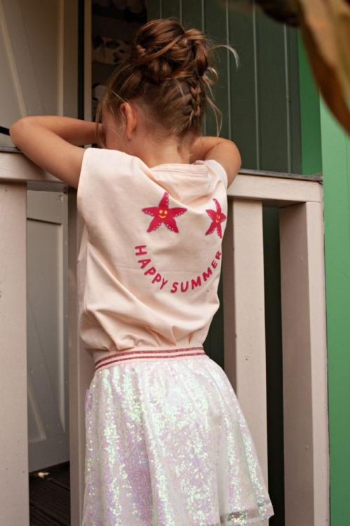 Jubel T-shirt met backprint - Lazy Lagoon (91700444/l.Roze) - WeekendMode