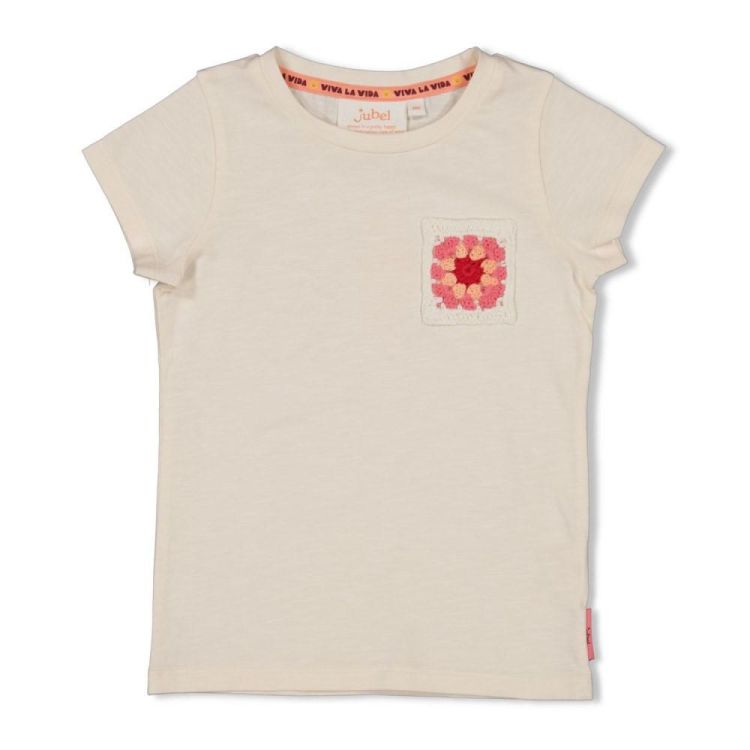 Jubel T-shirt met crochet zakje - Salsa Sunset (91700440/Offwhite) - WeekendMode