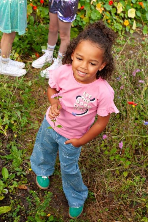 Jubel T-shirt - Rolling into Spring (91700429/Roze) - WeekendMode