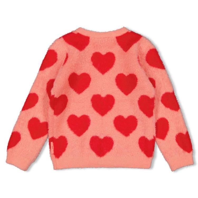 Jubel Vest gebreid AOP - Queen Of Hearts (91300181/l.Roze) - WeekendMode