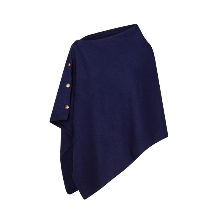 Les Cordes Poncho LCPONCHO2 (77938562/Donkerblauw) - WeekendMode