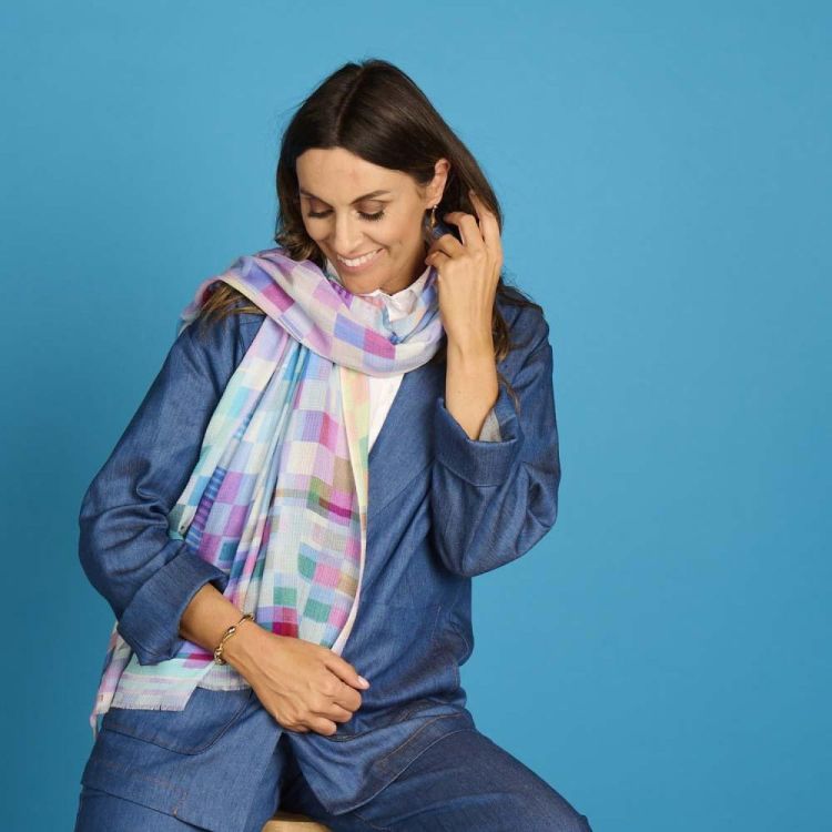 Les Cordes Sjaal LCSCARVES171 (77937575/MULTI BLAUW) - WeekendMode