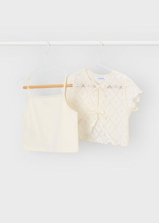 Mayoral Kids 2 pc crochet t shirt set (3015/Chickpea) - WeekendMode