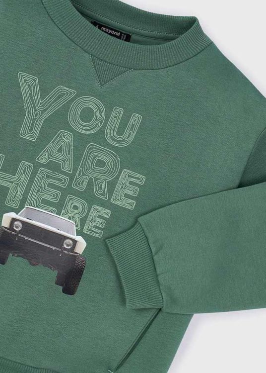 Mayoral Kids Car print pullover (5C.4404/groen) - WeekendMode