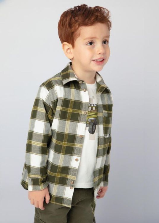 Mayoral Kids Checked overshirt (5E.4107/Moss) - WeekendMode