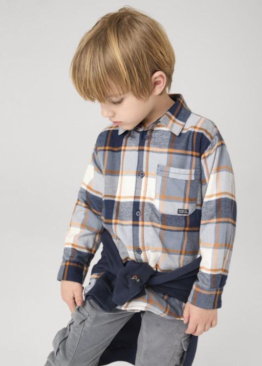 Mayoral Kids Checked overshirt (5E.4107/Carrot) - WeekendMode