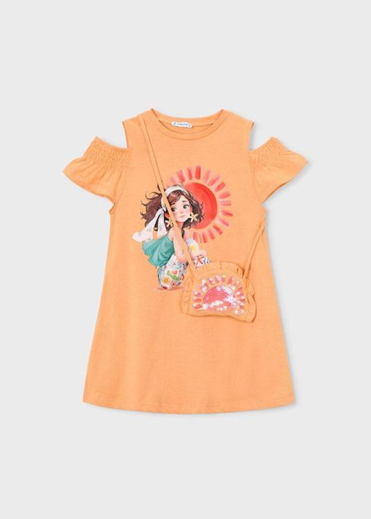Mayoral Kids cut out dress w bag (3941/Pumpkin) - WeekendMode
