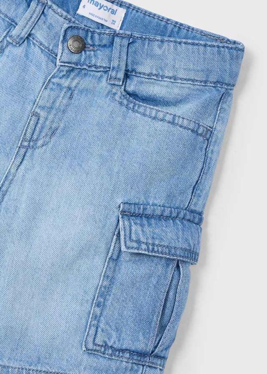 Mayoral Kids Denim cargo bermuda (5J.3229/Bleach) - WeekendMode