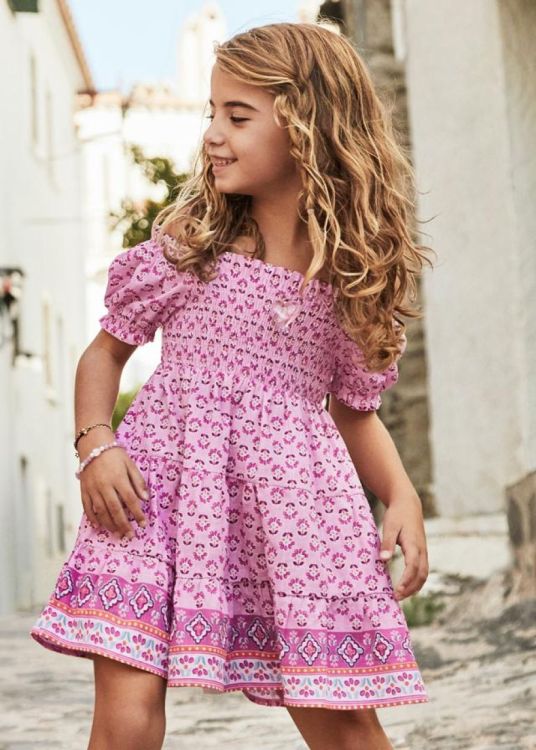 Mayoral Kids Dress with smock (6K.3932/Mauve) - WeekendMode