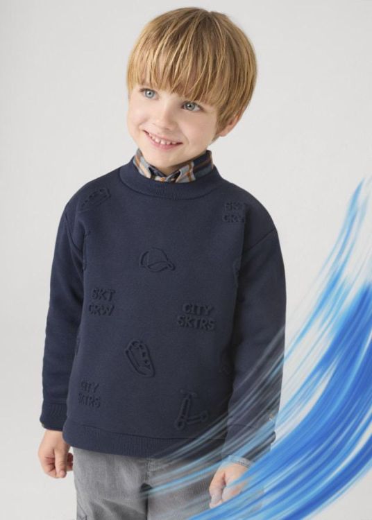 Mayoral Kids Embossed pullover (5E.4454/Navy) - WeekendMode