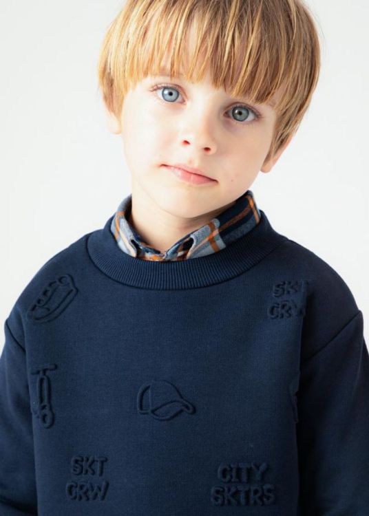 Mayoral Kids Embossed pullover (5E.4454/Navy) - WeekendMode