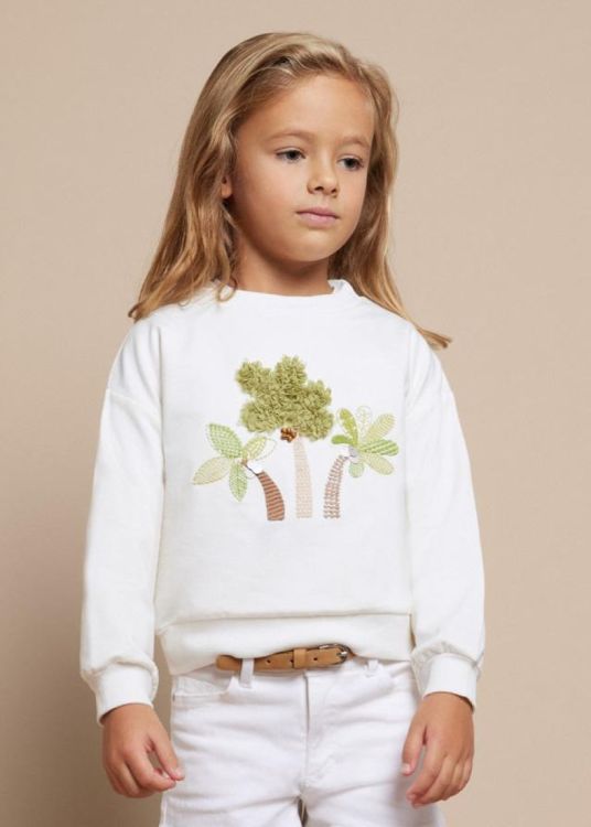 Mayoral Kids Embroidered pullover (6G.3469/Natural) - WeekendMode