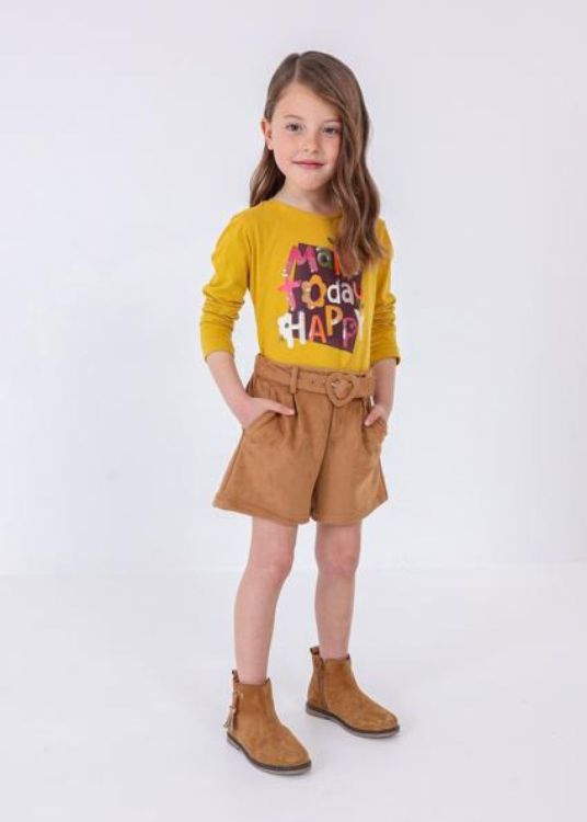 Mayoral Kids Faux suede shorts (6E.4215/Cinammon) - WeekendMode